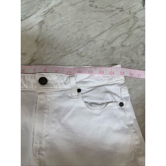 Paige Jimmy Jimmy Shorts Raw Hem Cuff White Jean Cotton Blend Stretch Sz 28 - Picture 7 of 8